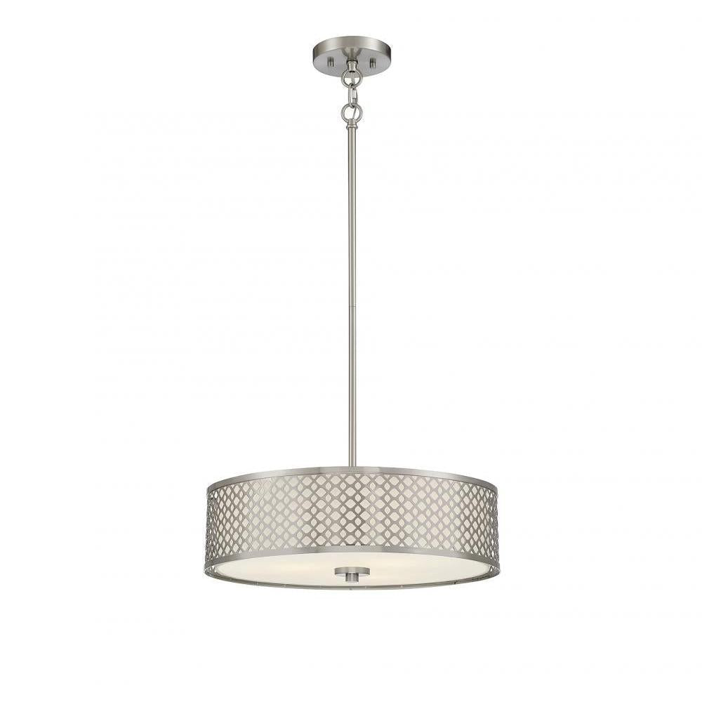 3-Light Pendant in Brushed Nickel
