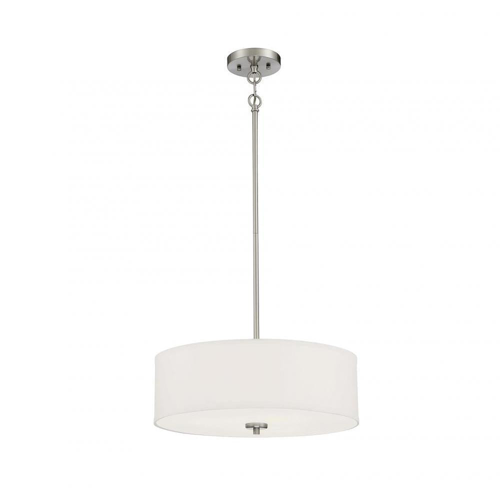 3-Light Pendant in Brushed Nickel