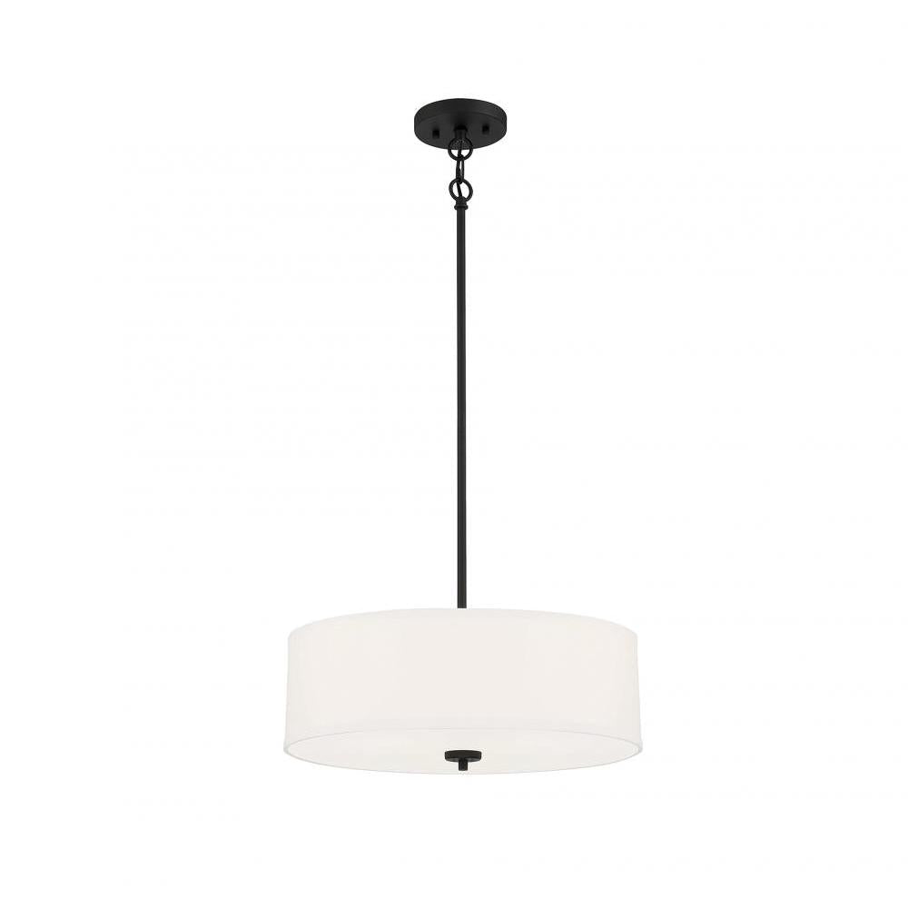 3-Light Pendant in Matte Black