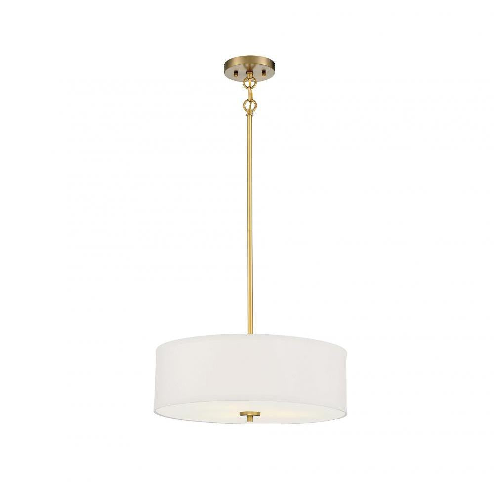 3-Light Pendant in Warm Brass