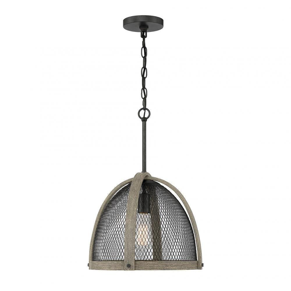 1-Light Pendant in Weathered Birch