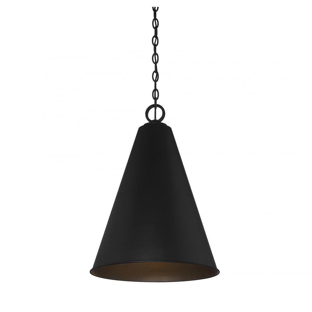 1-Light Pendant in Matte Black