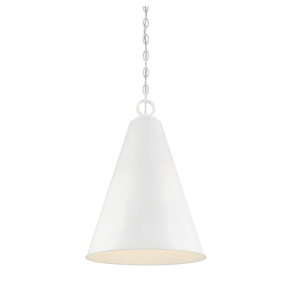 1-Light Pendant in White