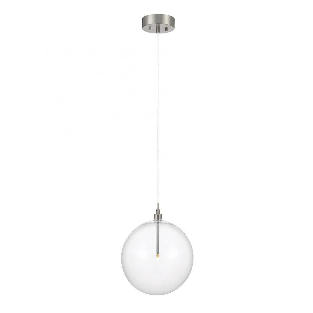 1-Light Pendant in Brushed Nickel