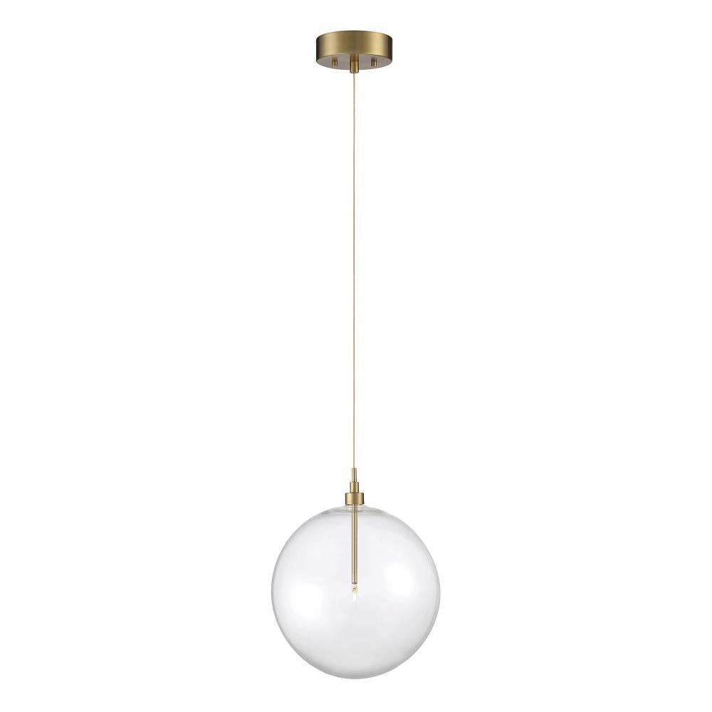 1-Light Pendant in Natural Brass