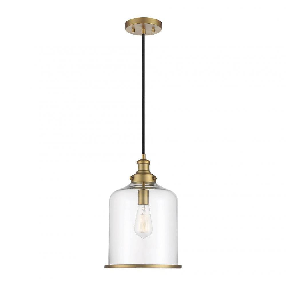 1-Light Pendant in Natural Brass