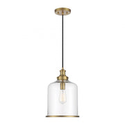 1-Light Pendant in Natural Brass