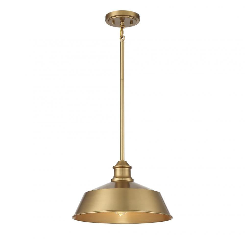 1-Light Pendant in Natural Brass