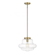 1-Light Pendant in Natural Brass