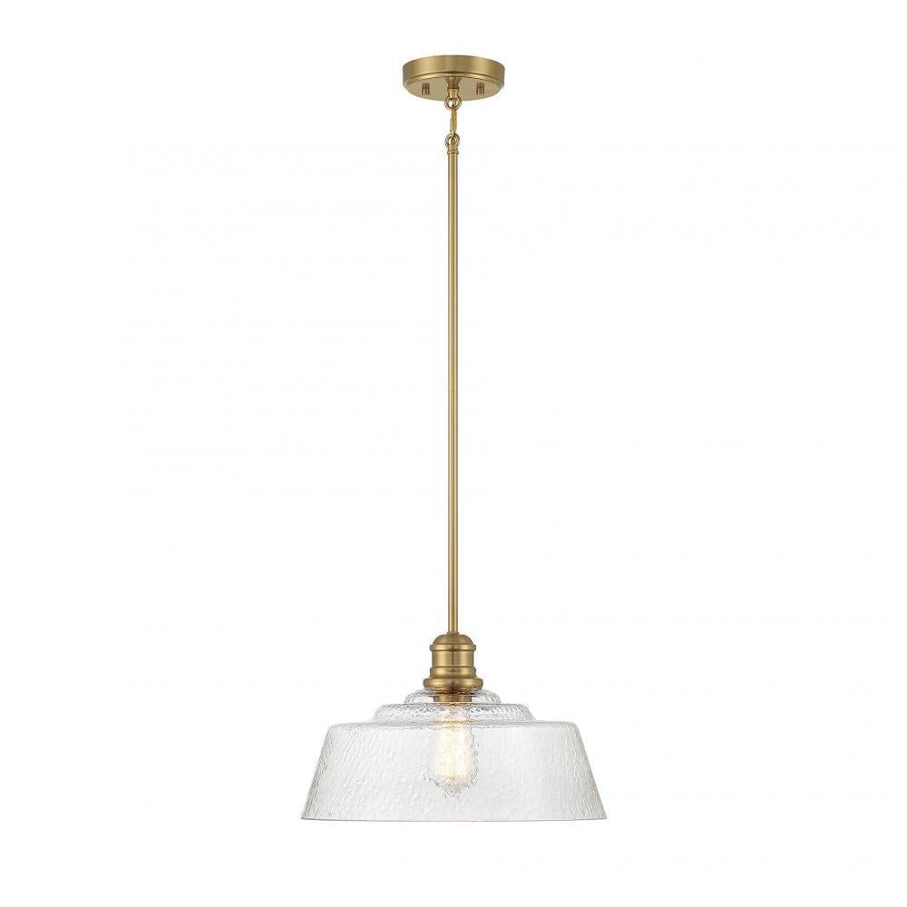 1-Light Pendant in Natural Brass