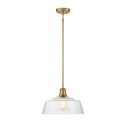 1-Light Pendant in Natural Brass