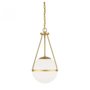 1-Light Pendant in Natural Brass