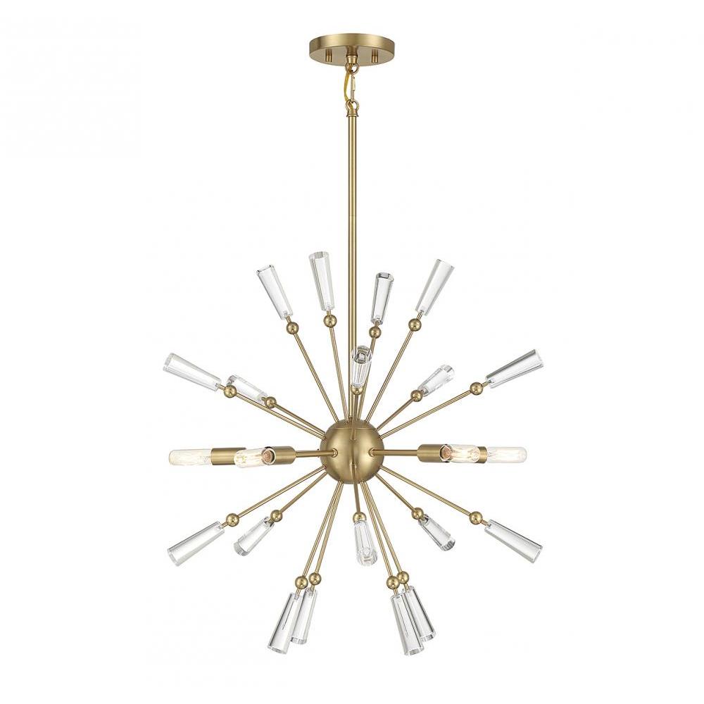 5-Light Pendant in Natural Brass