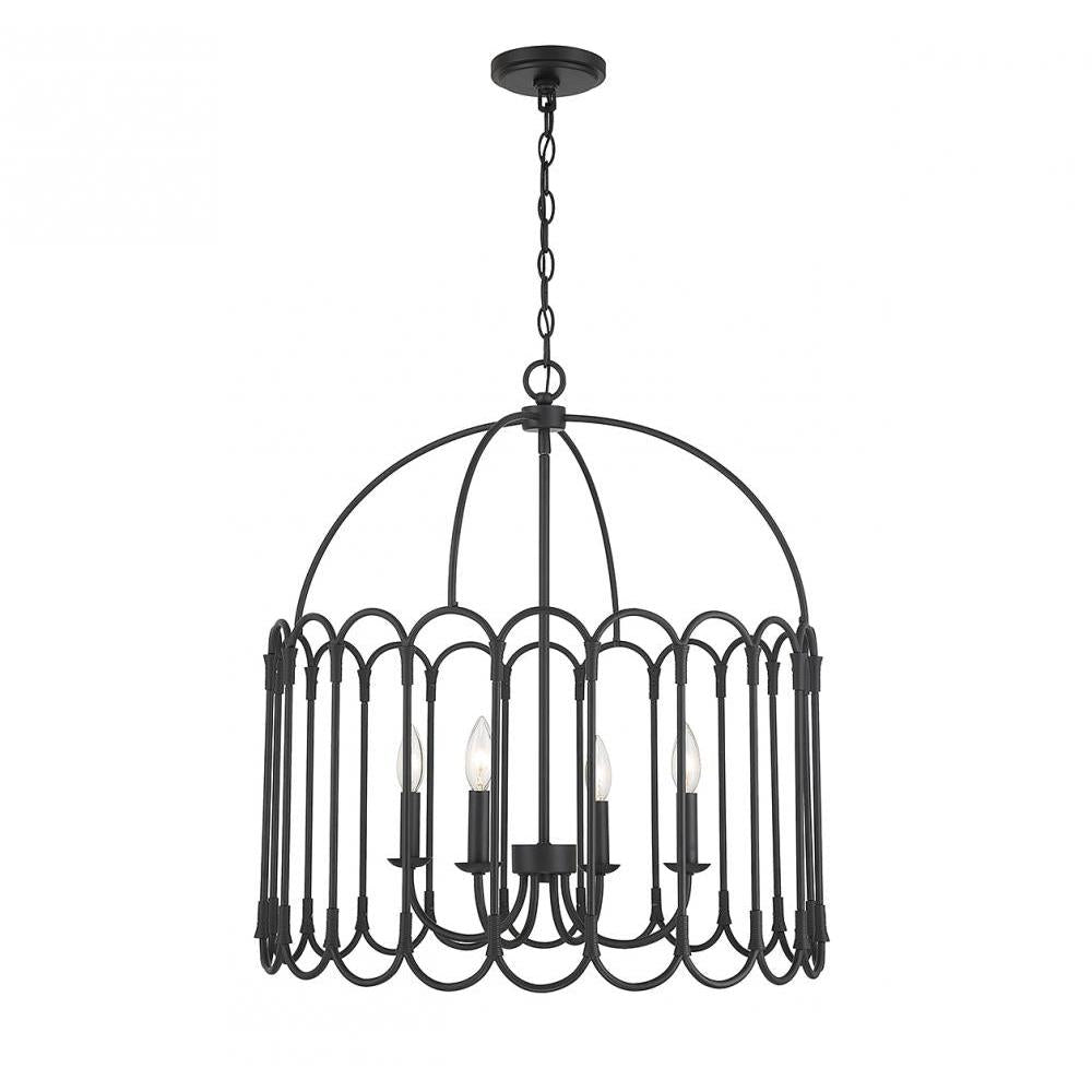 4-Light Pendant in Matte Black