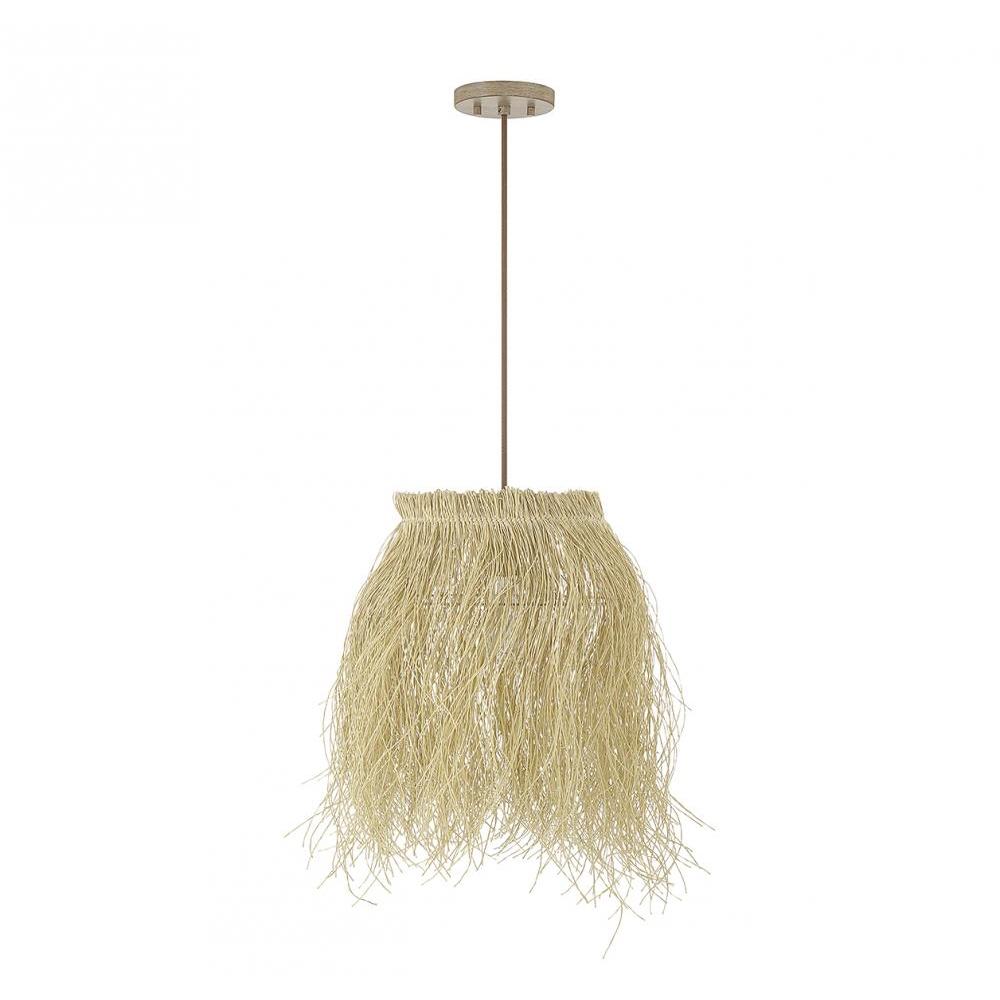 1-Light Pendant in Natural Rattan