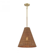 1-Light Pendant in Natural Brass