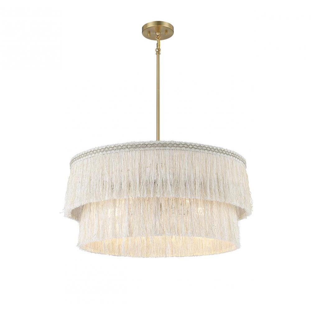 5-Light Pendant in Natural Brass
