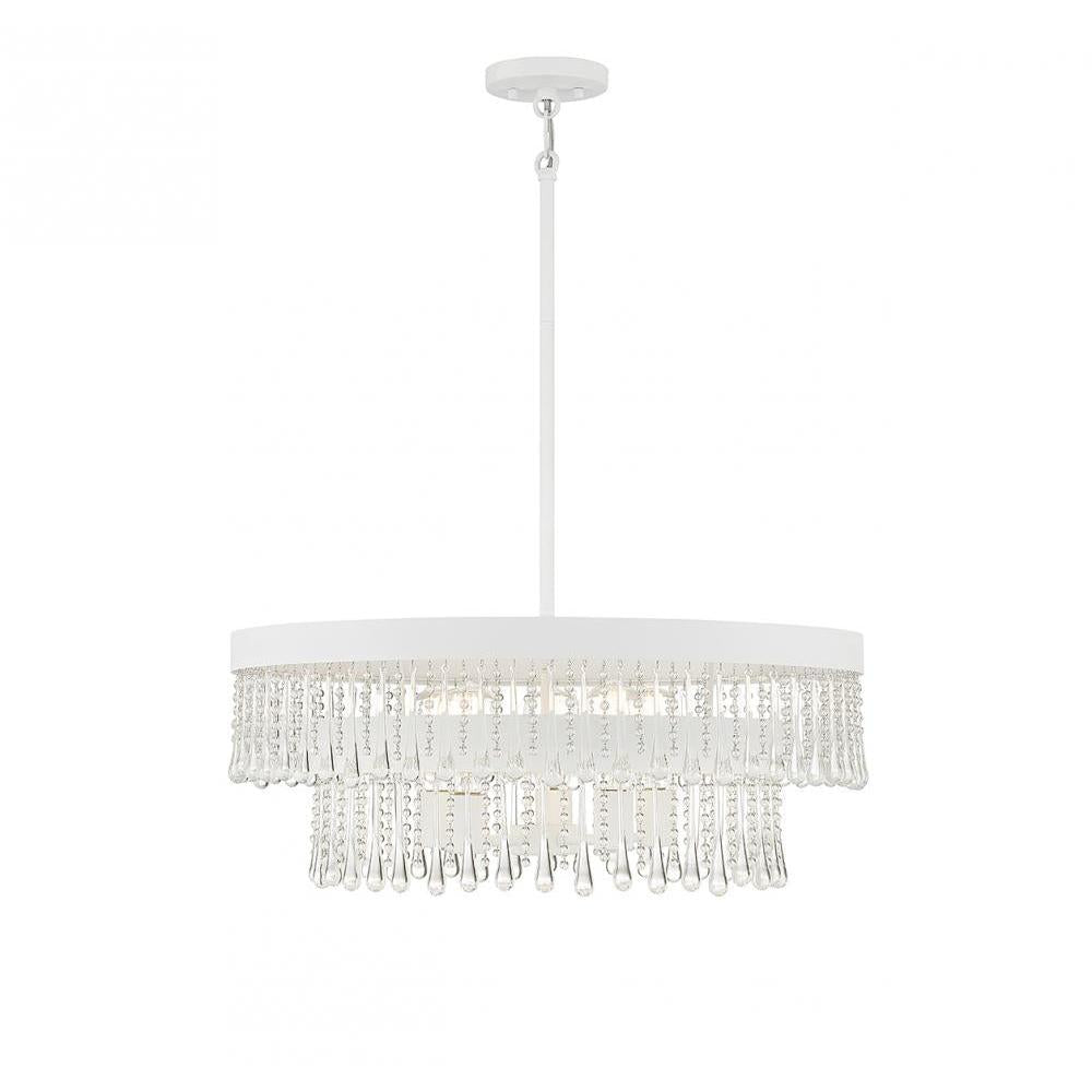 6-Light Pendant in Bisque White