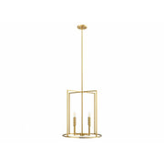 4-Light Pendant in Natural Brass