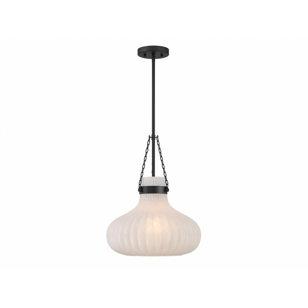 1-Light Pendant in Matte Black