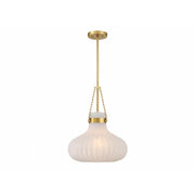 1-Light Pendant in Natural Brass