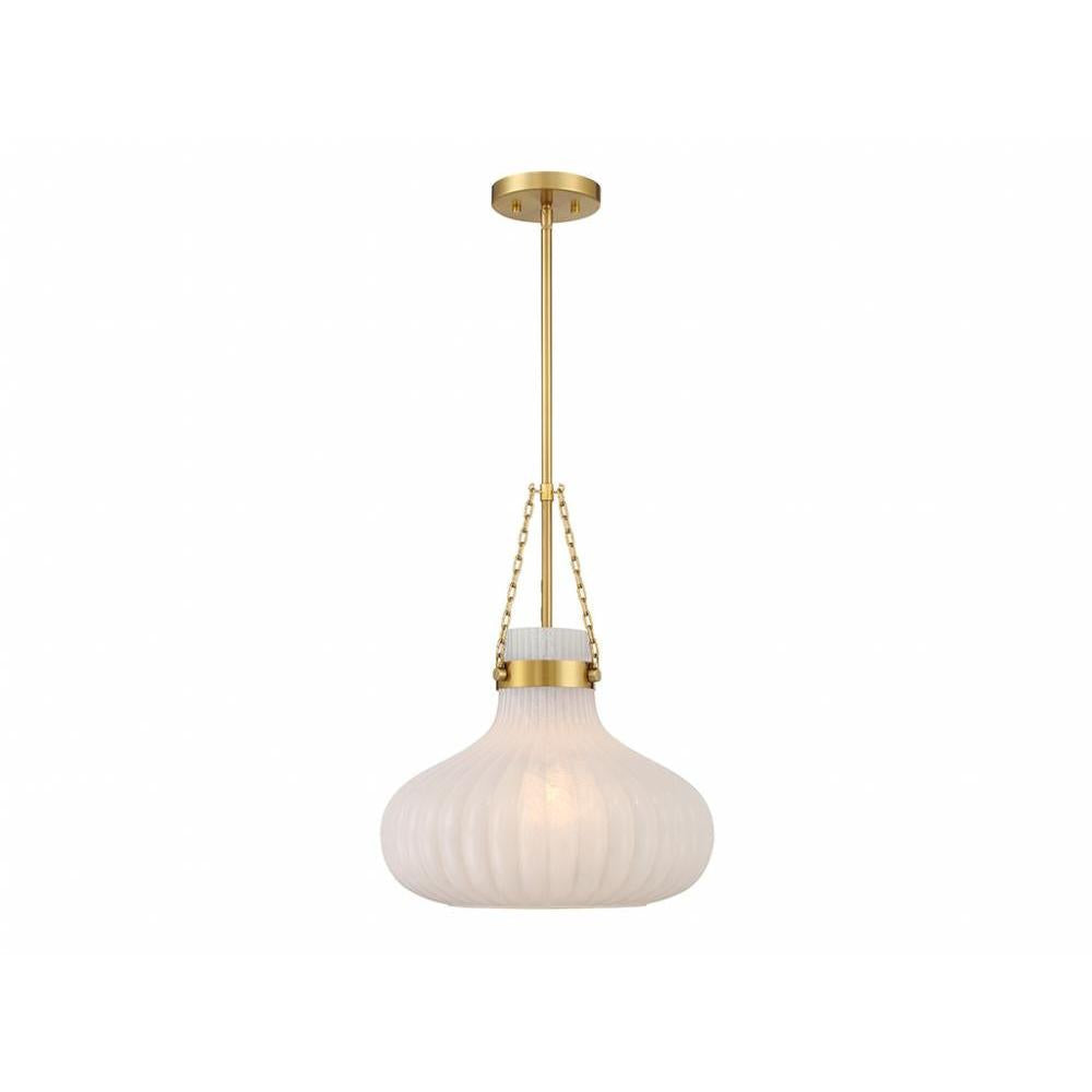 1-Light Pendant in Natural Brass