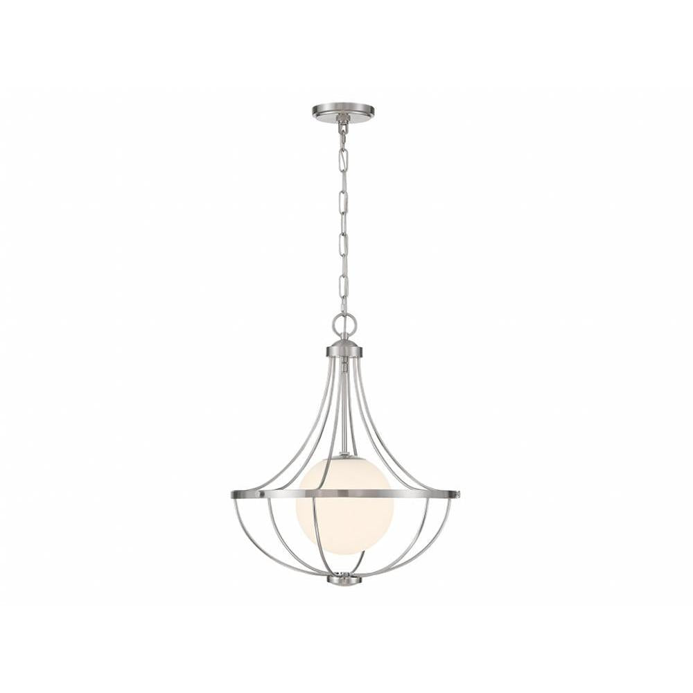 1-Light Pendant in Brushed Nickel