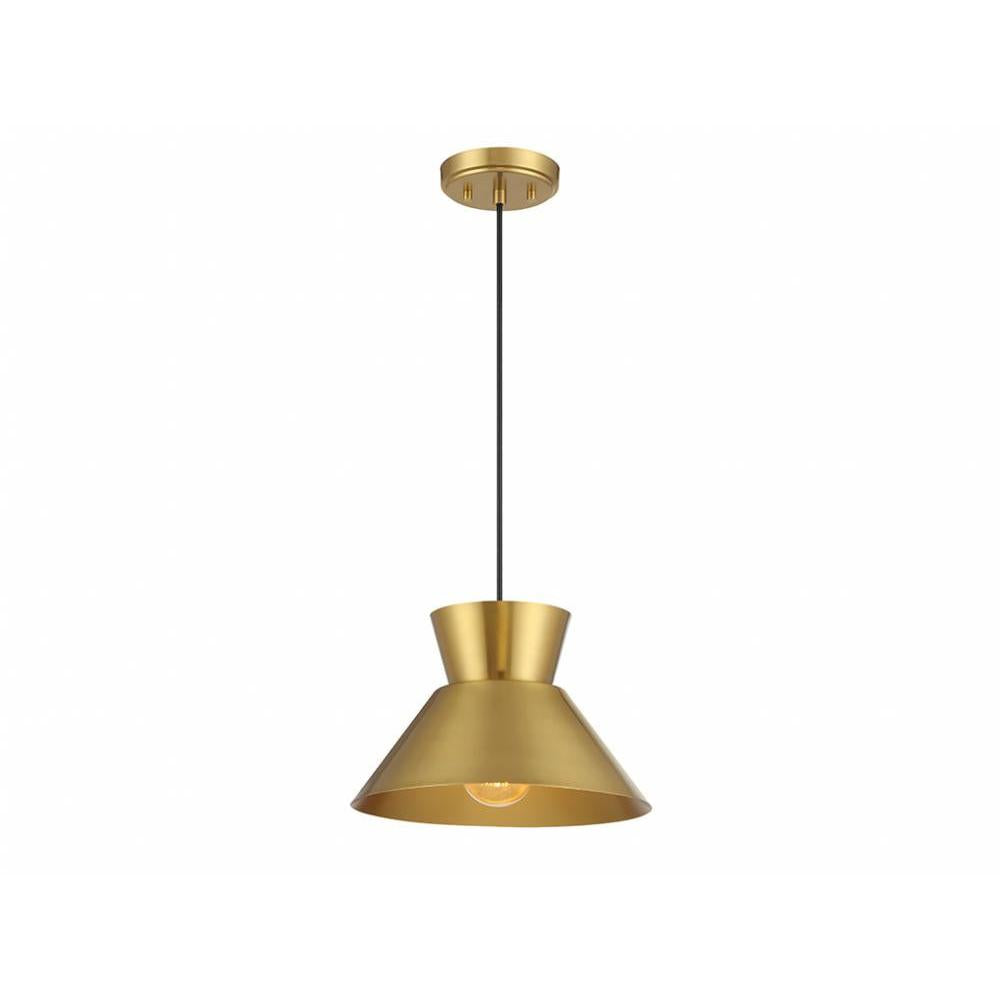 1-Light Pendant in Natural Brass