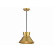 1-Light Pendant in Natural Brass