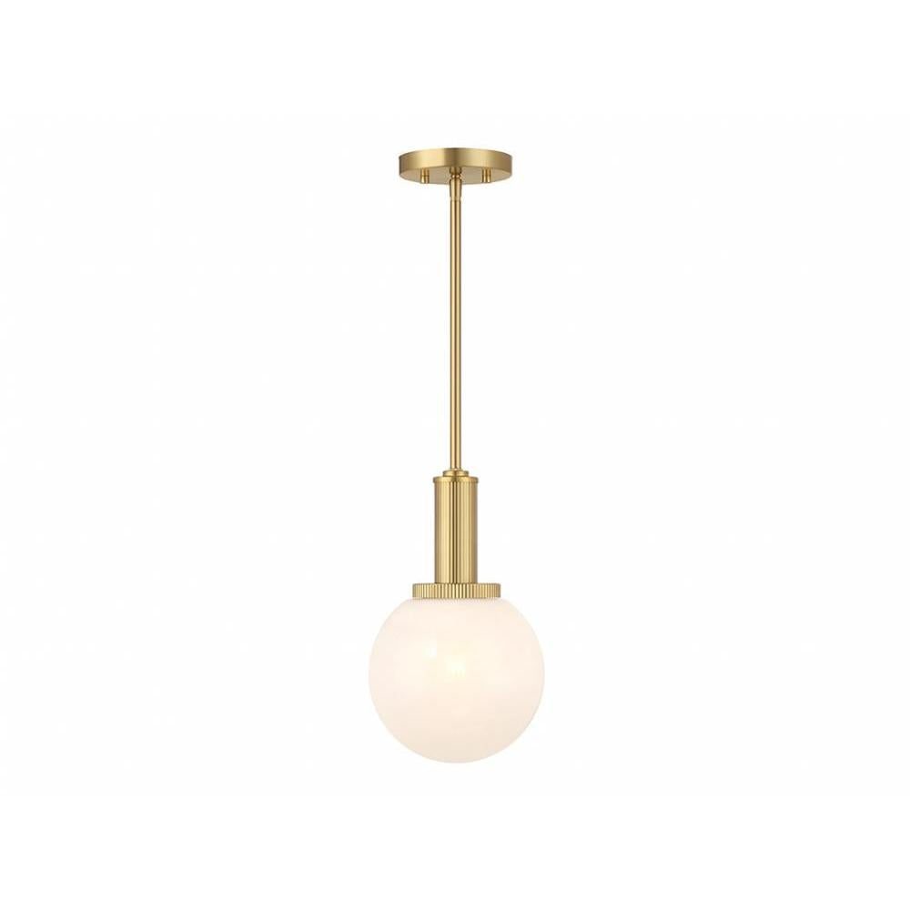 1-Light Pendant in Natural Brass