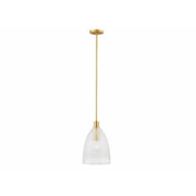 1-Light Pendant in Natural Brass