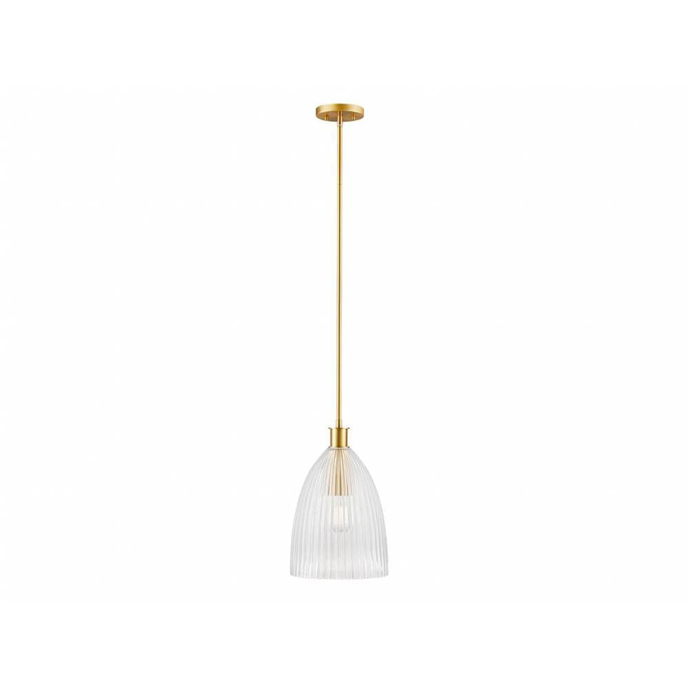 1-Light Pendant in Natural Brass