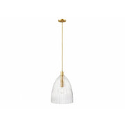 1-Light Pendant in Natural Brass