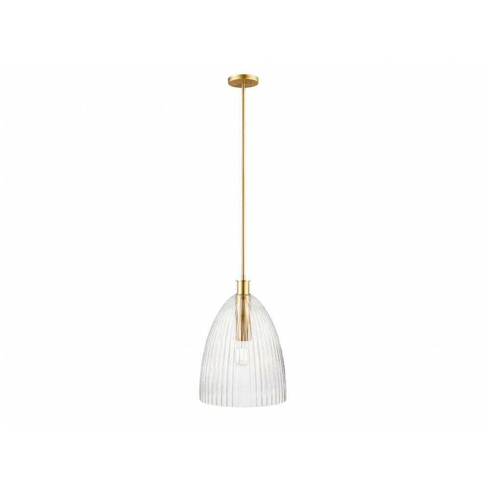 1-Light Pendant in Natural Brass