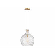 1-Light Pendant in Natural Brass