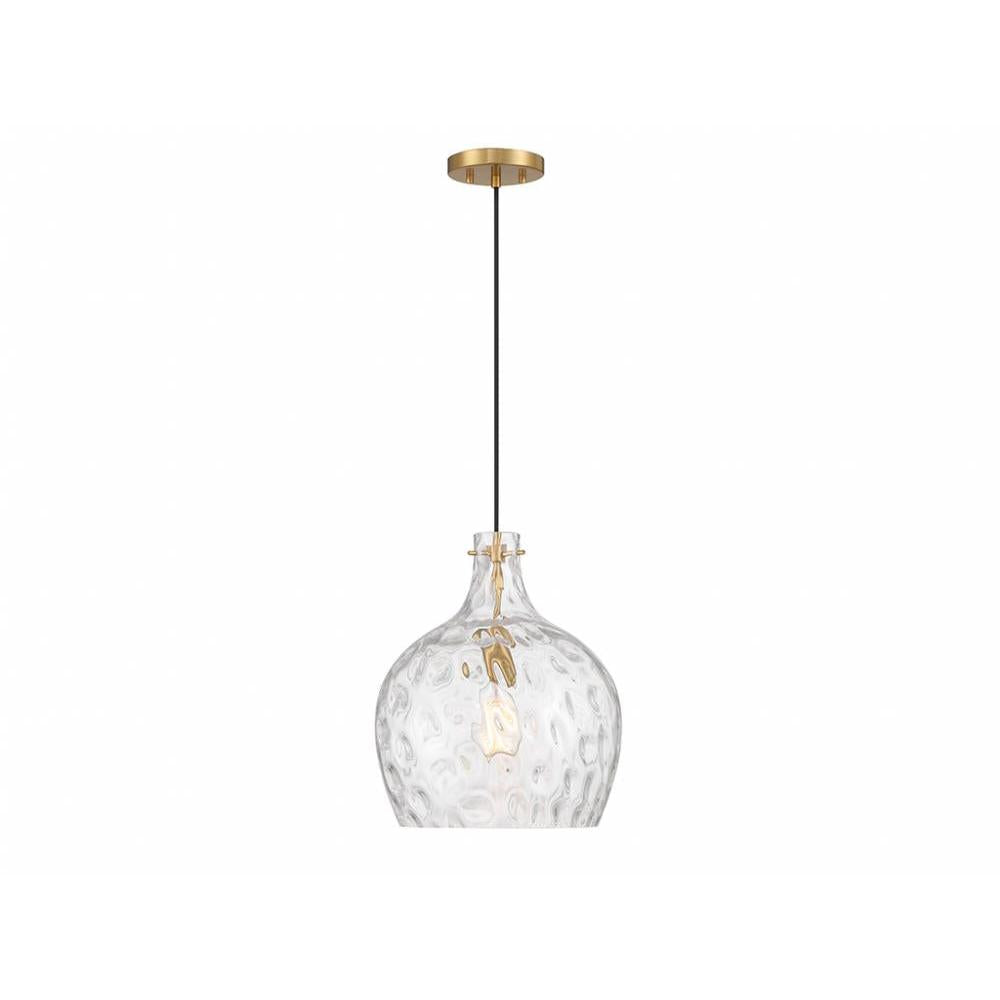 1-Light Pendant in Natural Brass