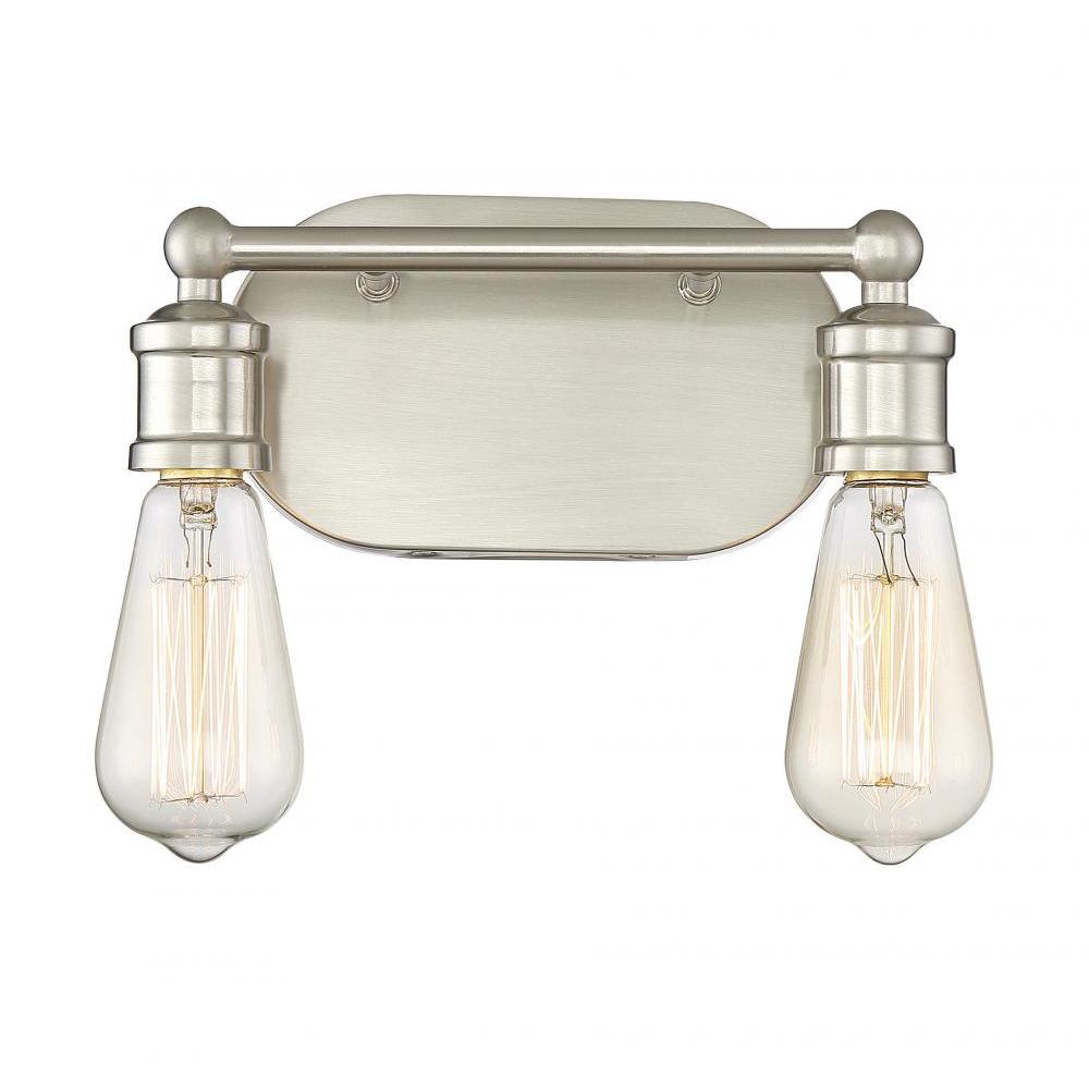 2-Light Bathroom Vanity Light in Brushed Nickel