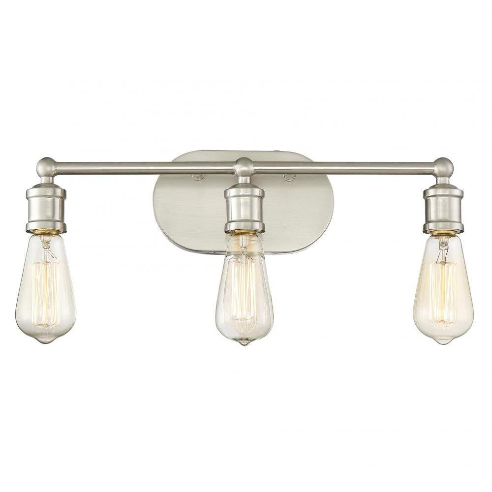3-Light Bathroom Vanity Light in Brushed Nickel