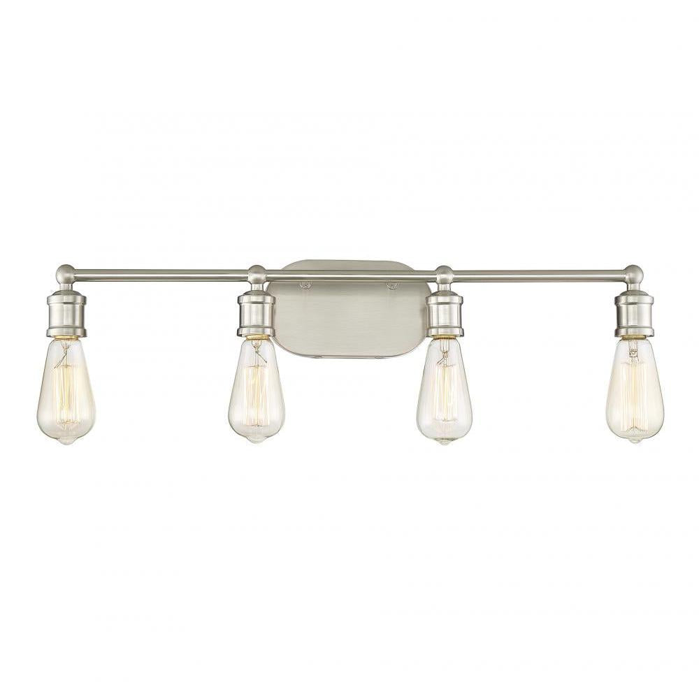 4-Light Bathroom Vanity Light in Brushed Nickel