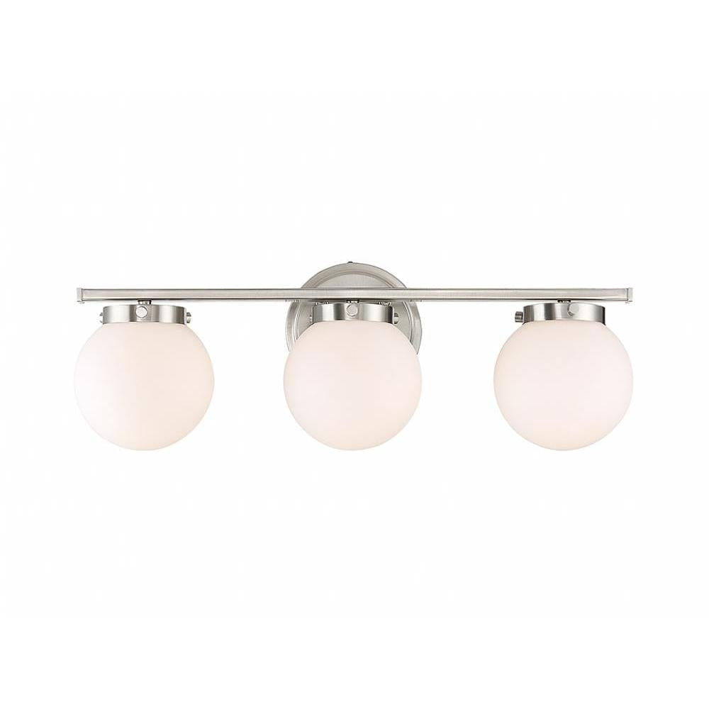 3-Light Bathroom Vanity Light in Brushed Nickel