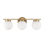 3-Light Bathroom Vanity Light in Natural Brass