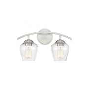 2-Light Bathroom Vanity Light in Brushed Nickel