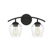 2-Light Bathroom Vanity Light in Matte Black