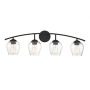 4-Light Bathroom Vanity Light in Matte Black
