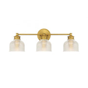 3-Light Bathroom Vanity Light in Natural Brass