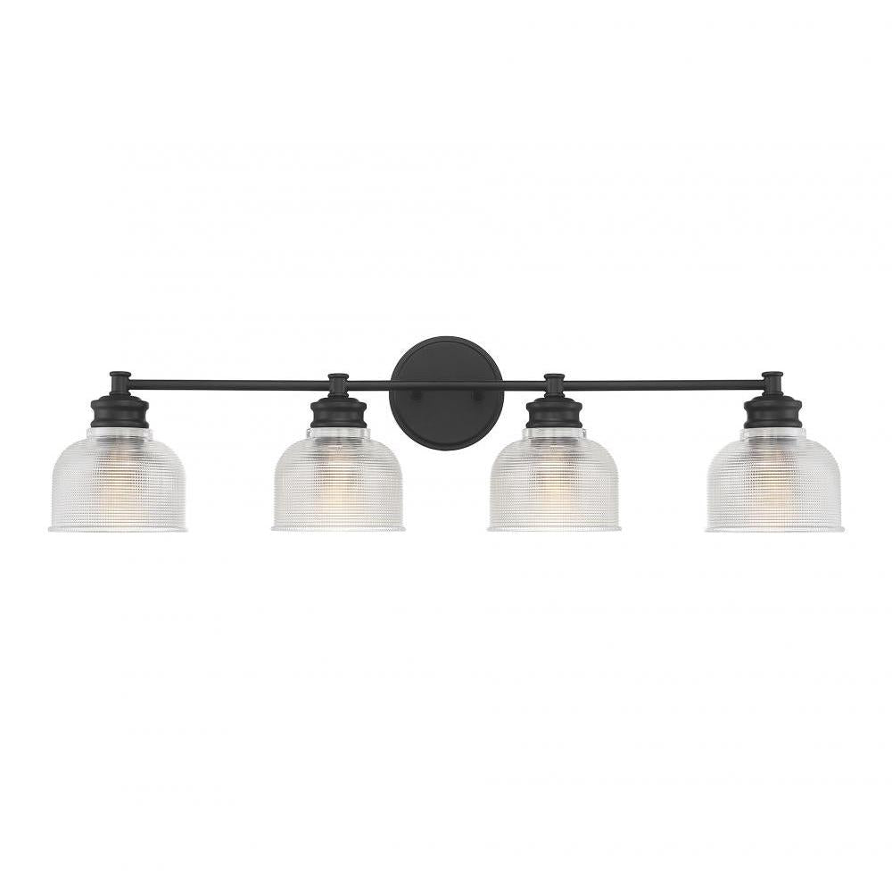 4-Light Bathroom Vanity Light in Matte Black