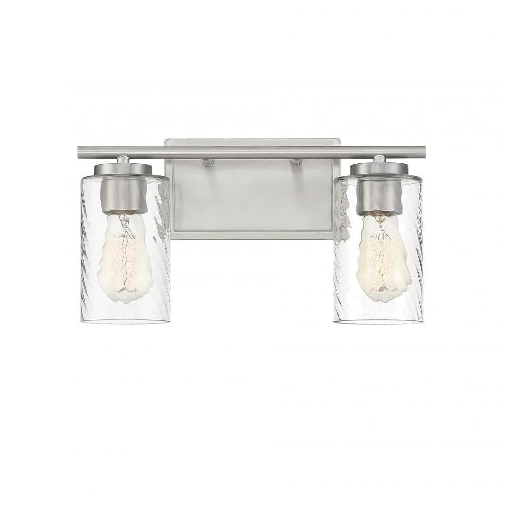2-Light Bathroom Vanity Light in Brushed Nickel