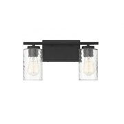 2-Light Bathroom Vanity Light in Matte Black