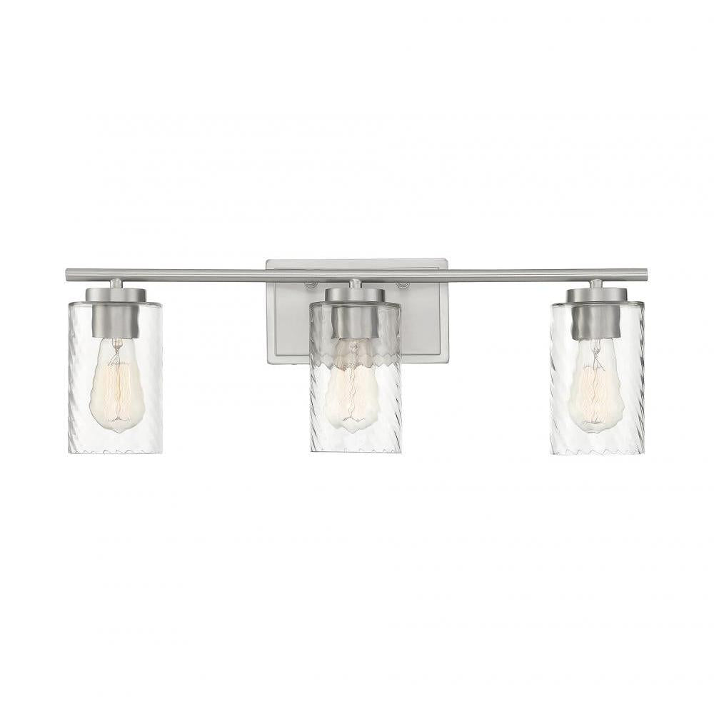 3-Light Bathroom Vanity Light in Brushed Nickel