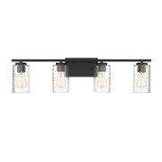 4-Light Bathroom Vanity Light in Matte Black